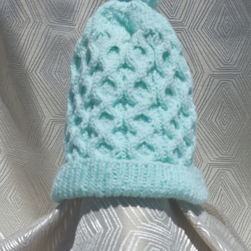 Handmade Knitted Beanie - Apple Green