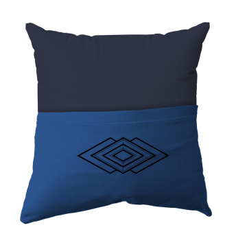 Cushion Cover -  Handmade Reading Scatter Cushion / Pillow Cover - Dark Charcoal Grey and Blue Pocket