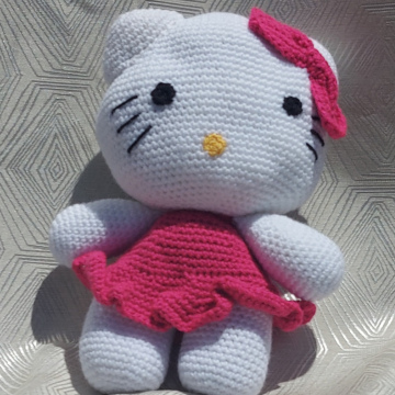Handmade Crochet Hello Kitty Stuffed Toy