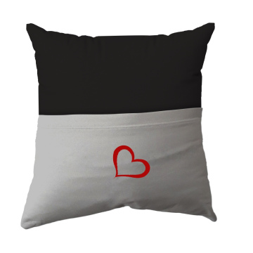 Cushion Cover -  Handmade Reading Scatter Cushion / Pillow Cover - Black and White Pocket