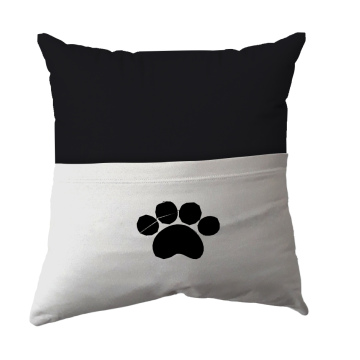 Cushion Cover -  Handmade Reading Scatter Cushion / Pillow Cover - Black and White Pocket