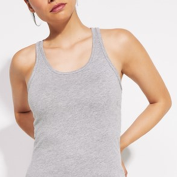 T-Shirt - Women Racer Back T-Shirt - Grey