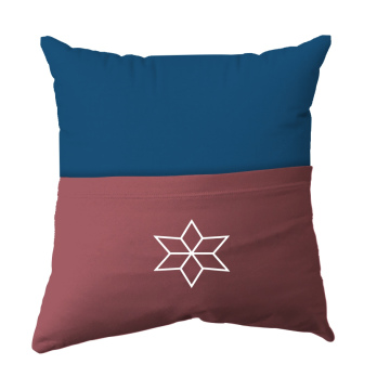 Cushion Cover -  Handmade Reading Scatter Cushion / Pillow Cover - Royal Blue and Rust Brown Pocket