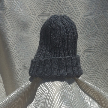 Handmade Knitted Beanie - Dark Grey