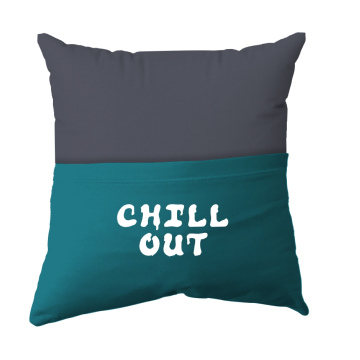 Cushion Cover -  Handmade Reading Scatter Cushion / Pillow Cover - Charcoal Grey and Green