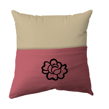 Cushion Cover -  Handmade Reading Scatter Cushion / Pillow Cover - Cream and Pink Pocket