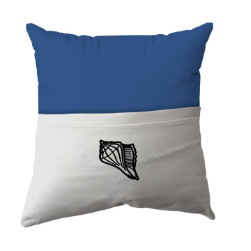 Cushion Cover -  Handmade Reading Scatter Cushion / Pillow Cover - Blue and White Pocket